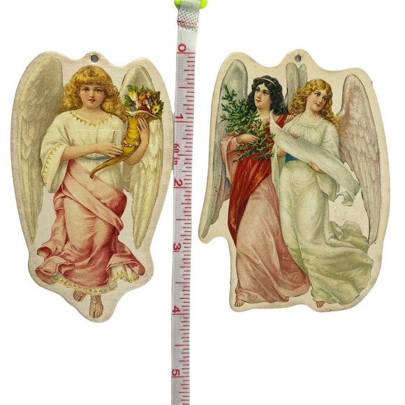 Lot Of 7 Vintage Merrimack 1986 Victorian Style Angel Ornaments Cardboard Cutout - Picture 10 of 12